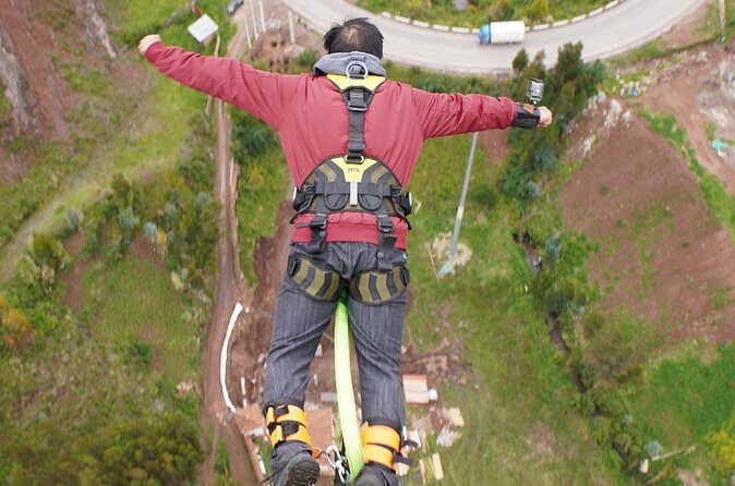 Double Adrenaline Bungee and Slingshot Combo - The Bungee Jump: 128 Meters of Free Fall