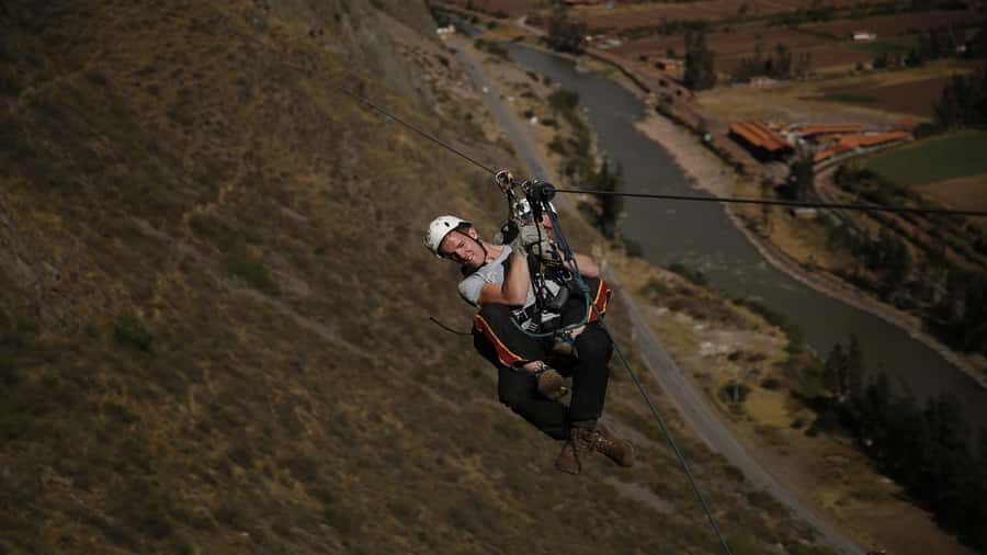 From Cusco: Via Ferrata & Zip Line with lunch - Zip line descent: adrenaline with real lengths (700 m is not small)