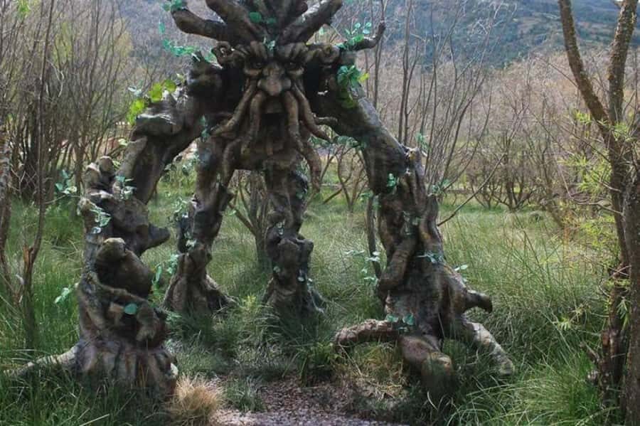 Mystic Cusco: Huasao, Valley of the Goblins and Morada - Huasao Wetland: wild ducks and Groot-style wooden action figures