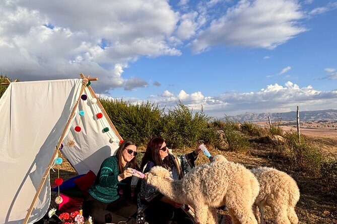 Picnic and Pukara Bull Painting in the Sacred Valley, Cusco, Peru - A Cozy Sacred Valley Setup at Sky Dome Peru